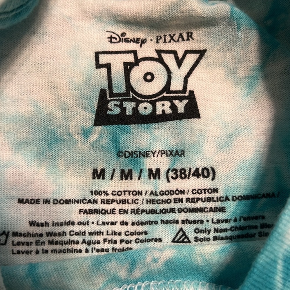 Pixar Toy Story Alien Trio Tie Dye Short Sleeve T-Shirt. Medium - Picture 3 of 3